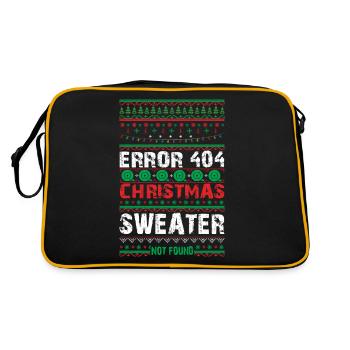 Error 404 Christmas Sweater Not Found Computer - Retro Tasche - Schwarz/Gold - Hinten
