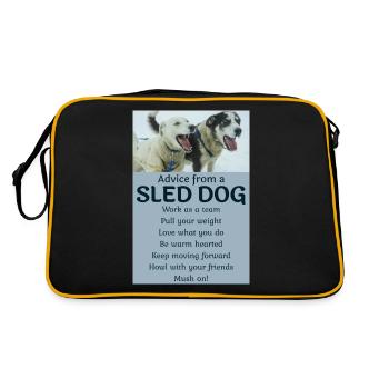Husky Sledding Sled Dog Racing Alaskan Racers - Retro Bag - black/gold - Back