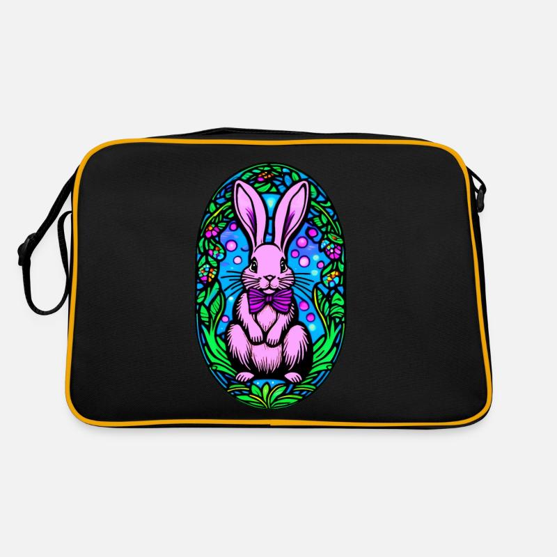 Pink Purple Easter Bunny Picture Retro Bag