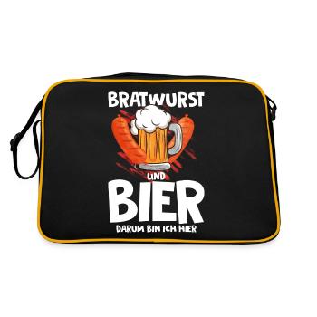 Bratwurst as a gift - Retro Bag - black/gold - Back