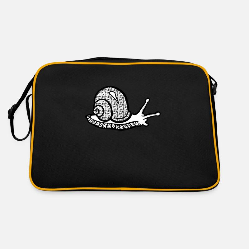 Snail black and withe Retro Tasche