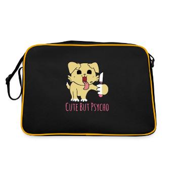 Mignon mais psycho - chien avec un couteau - Sac Retro - noir/or - Dos