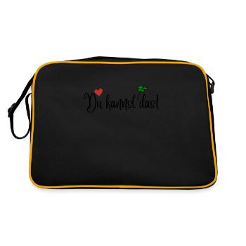 Du kannst das! - Retro Tasche - Schwarz/Gold - Hinten