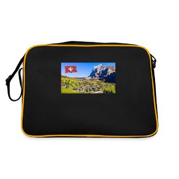 Grindelwald, Switzerland. - Retro Bag - black/gold - Back