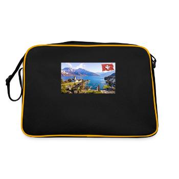 Spiez, Schweiz. - Retro Tasche - Schwarz/Gold - Hinten