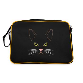Portrait d’un chat aux yeux verts - Sac Retro - noir/or - Dos