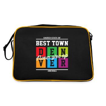 Best Town - Retro Tasche - Schwarz/Gold - Hinten