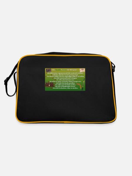 Aborigines-Gesetze - Retro Tasche - Schwarz/Gold - Hinten