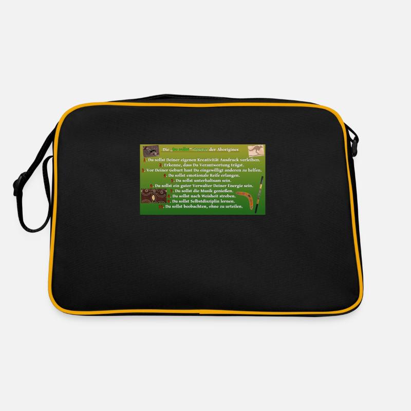 Aborigines-Gesetze - Retro Tasche - Schwarz/Gold