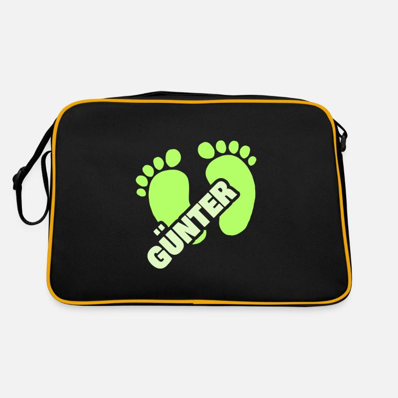 Günter - Retro Tasche - Schwarz/Gold