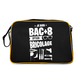 BAC+8 BRICOLAGE cadeau bricoleur humour original - Sac Retro - noir/or - Dos