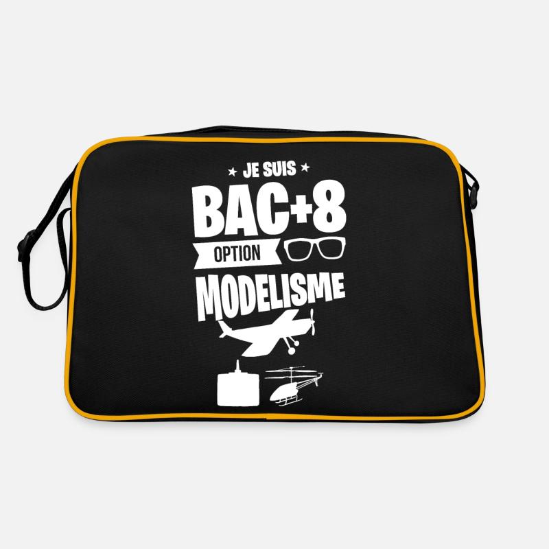BAC+8 Modélisme idée cadeau personnalisé geek - Sac Retro - noir/or