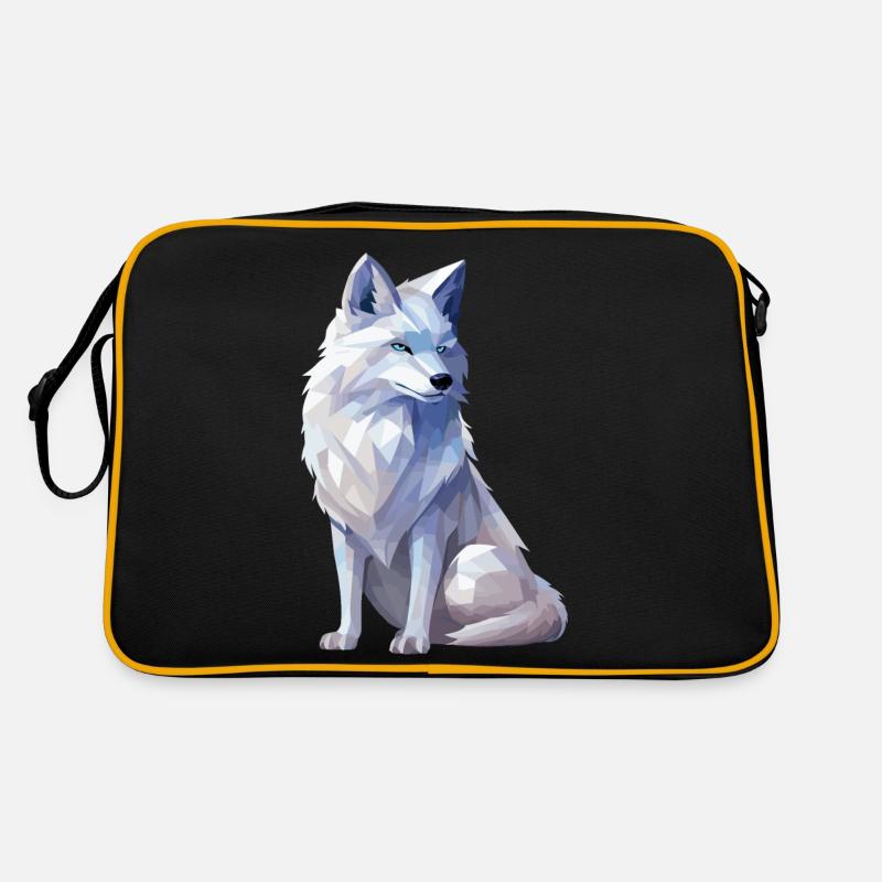 Polarfuchs im Polygon Stil Retro Tasche