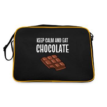 Calm and Eat Ruhe und Choco Addict Gift - Retro Bag - black/gold - Back