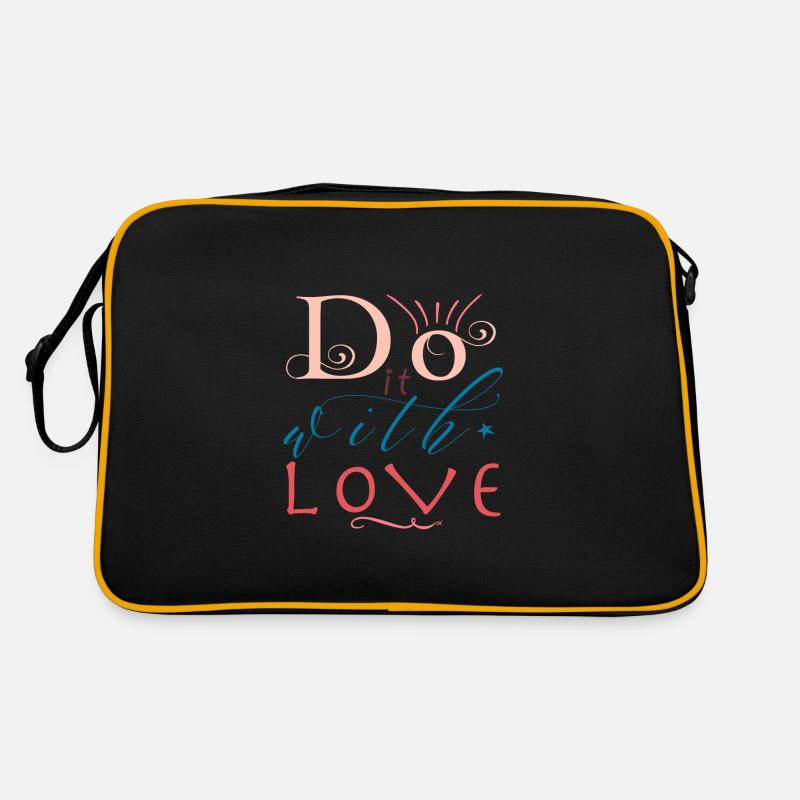 Do it with love - Retro Tasche - Schwarz/Gold
