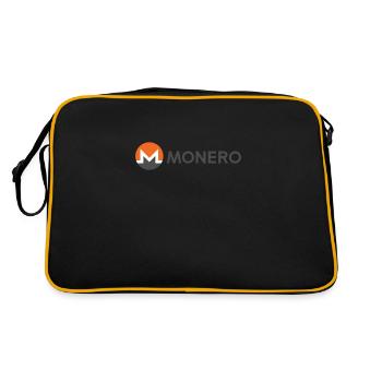 Monero - Private Cryptocurrency - Retro Tasche - Schwarz/Gold - Hinten