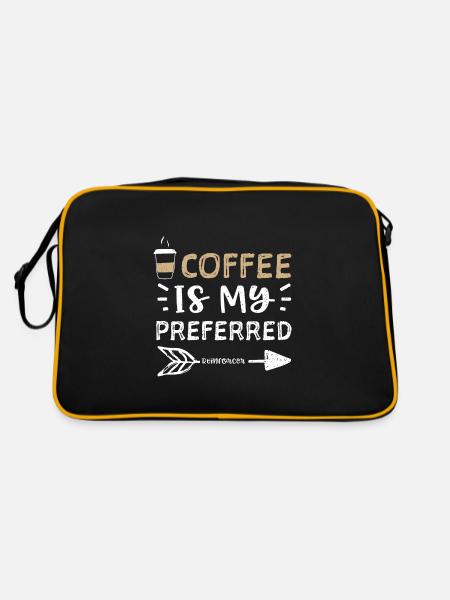 Coffee Is My Preferred Reinforcer - Retro Tasche - Schwarz/Gold - Hinten