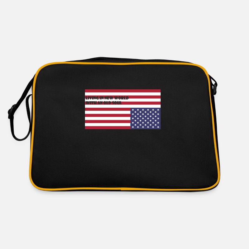 Leben in einer neuen Welt mit einer alten Seele - Retro Tasche - Schwarz/Gold