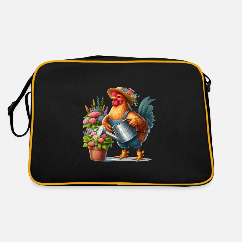 Chicken as gardener Retro Bag