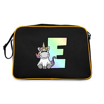 Licorne Lettre E - Sac Retro - noir/or - Dos