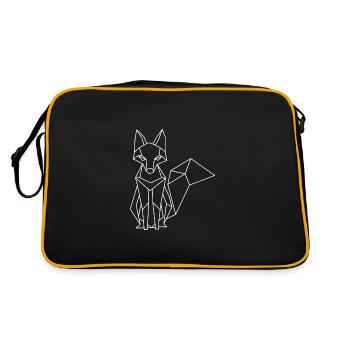 Polygon Fuchs – Geometrisches Kunstwerk - Retro Tasche - Schwarz/Gold - Hinten