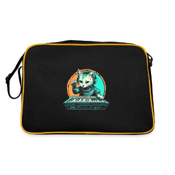 Synth Cat Hello - Sac Retro - noir/or - Dos
