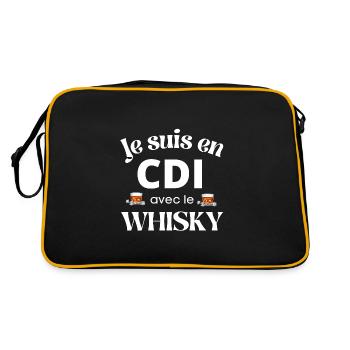Je suis en CDI avec le whisky humour alcool apéro - Sac Retro - noir/or - Dos