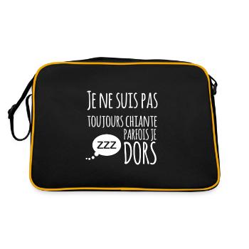 Je ne suis pas toujours chiante parfois je dors - Sac Retro - noir/or - Dos