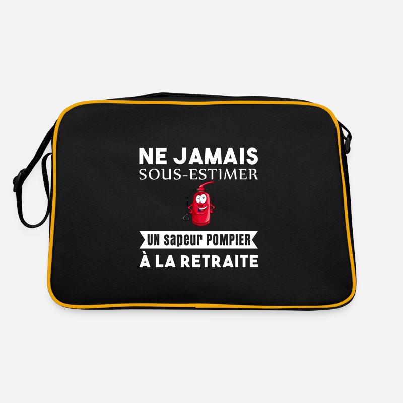 Jamais sous-estimer sapeur pompier à la retraite - Sac Retro - noir/or