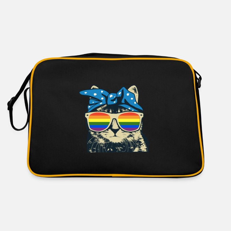 Arc en ciel de chat Sac Retro