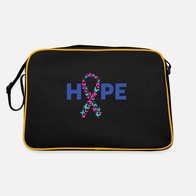 Thyroid Cancer Hope and Butterfly Band Retro Bag