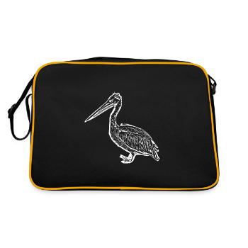 Pélicans Oiseaux Oiseaux Pelecanus - Sac Retro - noir/or - Dos