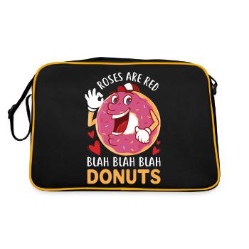 Roses are red blah blah blah donuts - Retro Tasche - Schwarz/Gold - Hinten