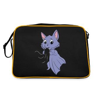 Chauve-souris mignonne Halloween - Sac Retro - noir/or - Dos