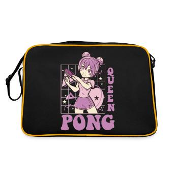 Queen Pong Girl Table Tennis Player Girls - Retro Bag - black/gold - Back