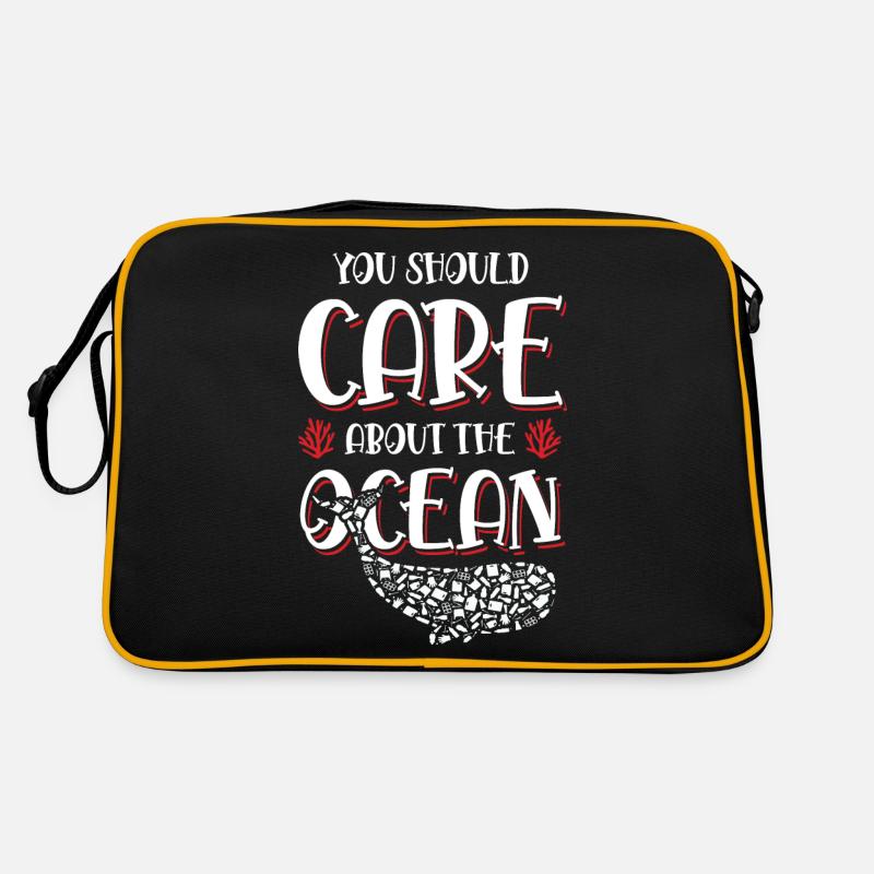 save the ocean spruch Retro Tasche