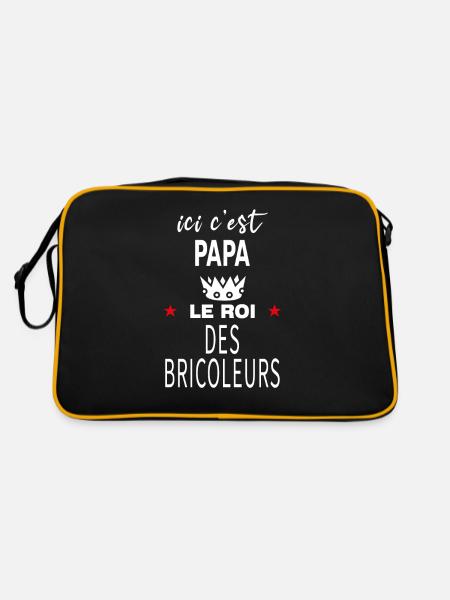 ici c est PAPA le ROI DES BRICOLEURS cadeau PAPA - Sac Retro - noir/or - Dos