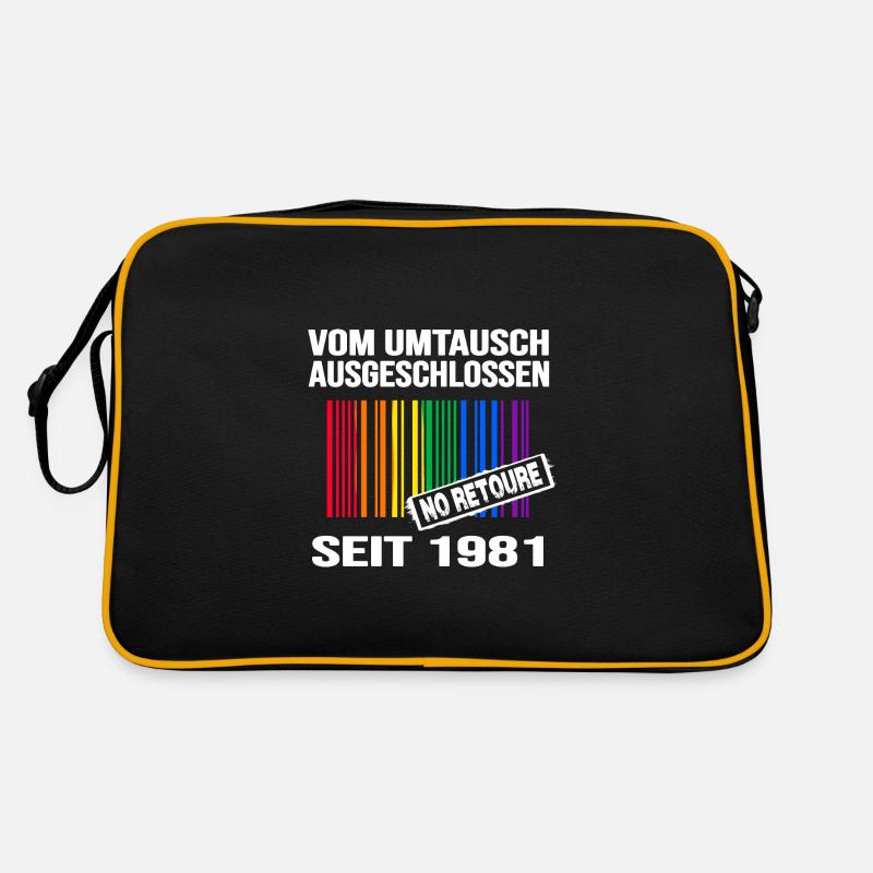 1981 geburtstag lgbt regenbogen pride birthday Retro Tasche