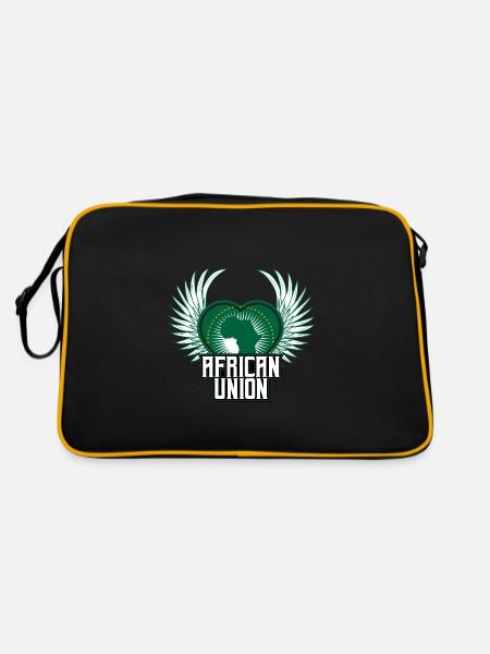 Afrikanische Union - Retro Tasche - Schwarz/Gold - Hinten