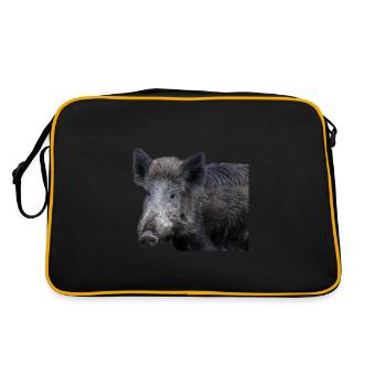 Sanglier Sanglier Porc Truie Cochon - Sac Retro - noir/or - Dos