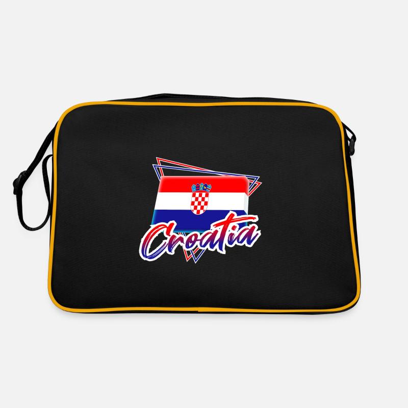 Kroatien - Retro Tasche - Schwarz/Gold