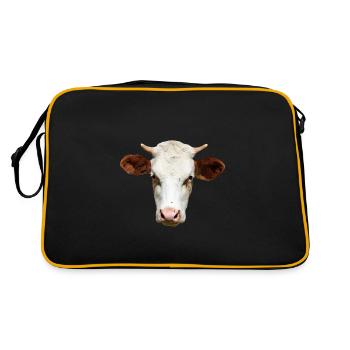 T-shirt de vache personnalisé cadeau pour les agriculteurs - Sac Retro - noir/or - Dos