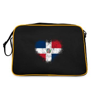 Dominikanische Republik - Retro Tasche - Schwarz/Gold - Hinten