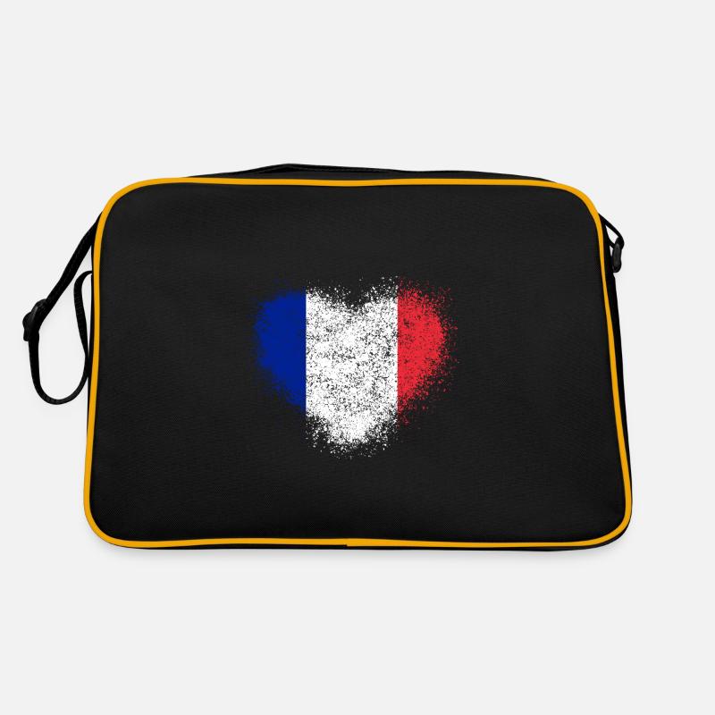 Frankreich - Retro Tasche - Schwarz/Gold