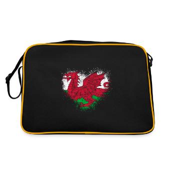 Wales - Retro Tasche - Schwarz/Gold - Hinten