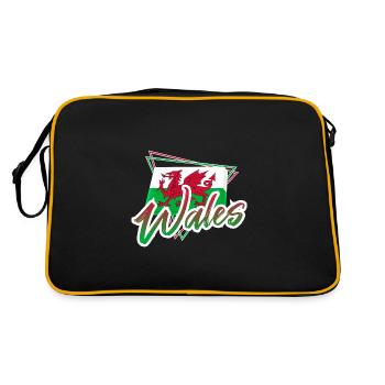 Wales - Retro Tasche - Schwarz/Gold - Hinten