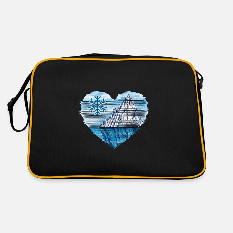 Eisbaden Eiswasser Wintertraum Eisberg Island Retro Tasche