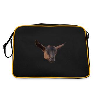 funny goat head billy goat - Retro Bag - black/gold - Back