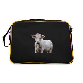 Luusige Cow Cow Head Farmer Gift - Retro Bag - black/gold - Back