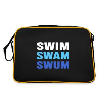 Swimming Swimmer swims swimming badge - Retro Bag - black/gold - Back